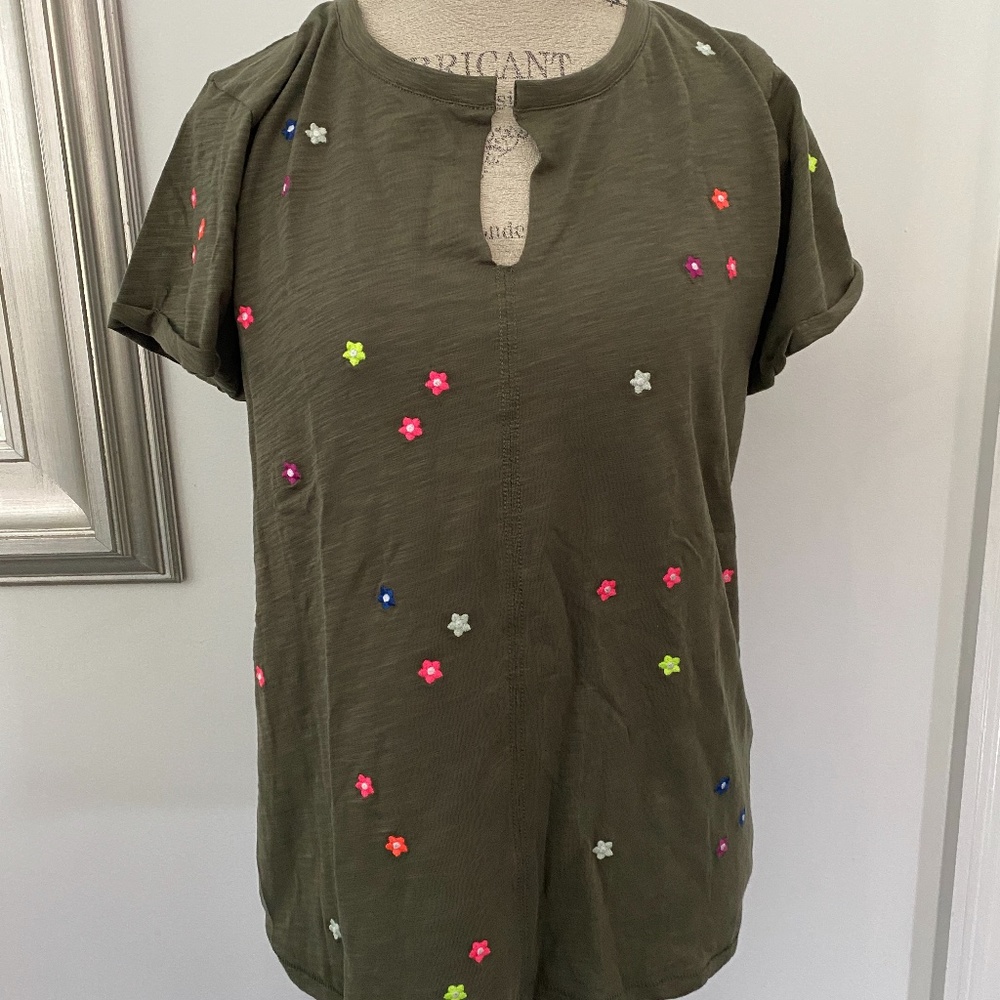 We Are Sundays Green Floral Short Sleeve T Shirt